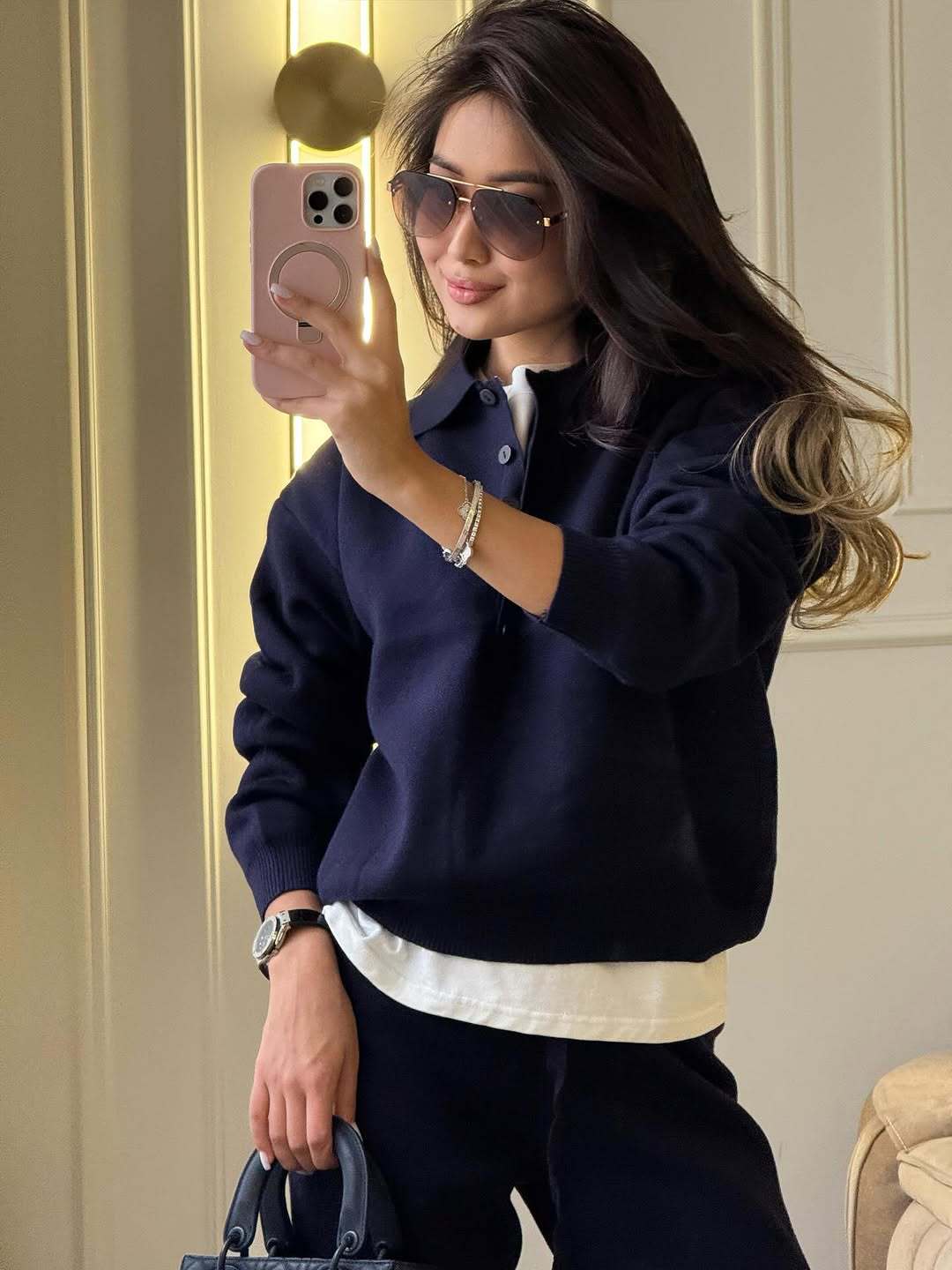 Hadley | Women’s Polo Sweater Wide Leg Pants Set