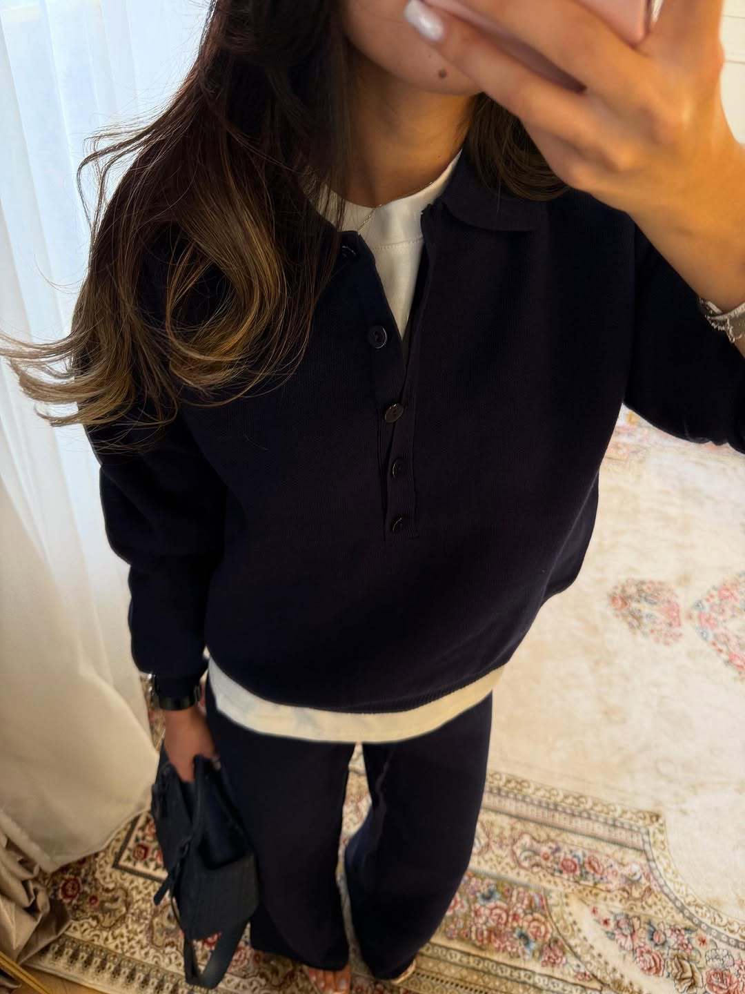 Hadley | Women’s Polo Sweater Wide Leg Pants Set