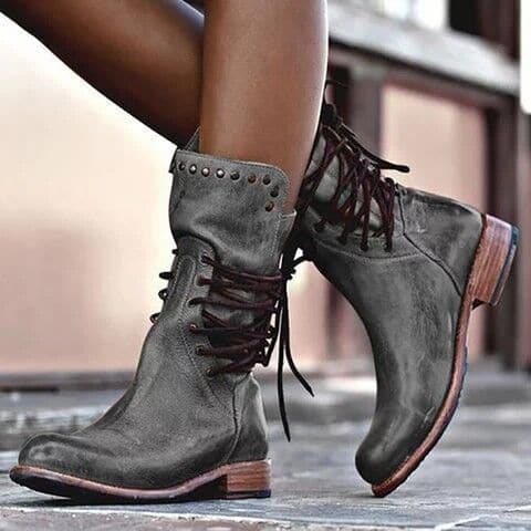 Ruby | Women's Studded Lace-Up Mid-Calf Winter Boots