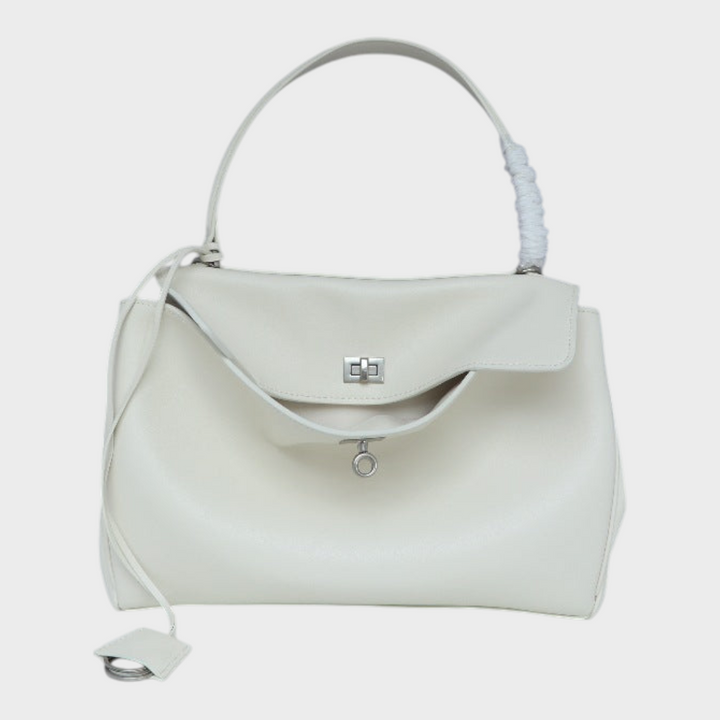 Structured Flap Top Handle Crossbody Leather Handbag