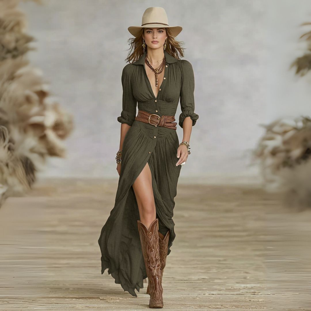 Ruched Boho Button Down Long Sleeve Flowy Maxi Dress – Darcey Lane Ruched Boho Button Down Long Sleeve Flowy Maxi Dress – Darcey Lane