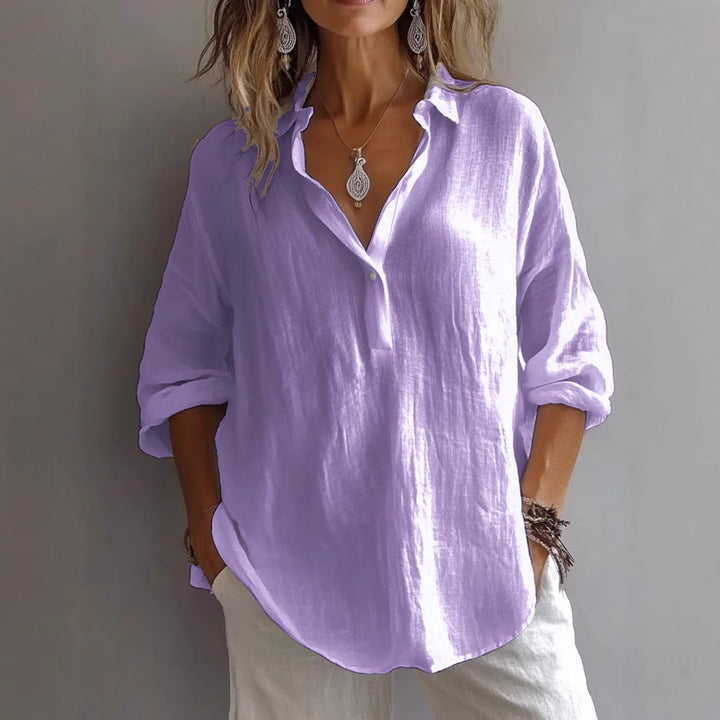 Fiona™ - Elegant V Neck Blouse