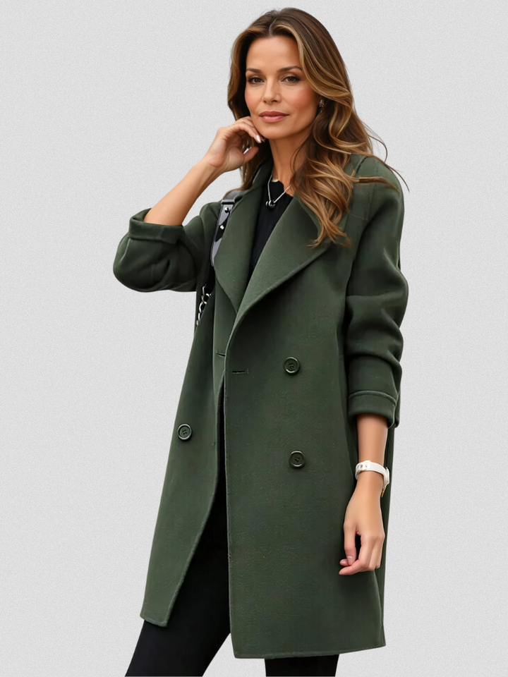 Pol | Women's Cotton Double-Breasted Longline Coat