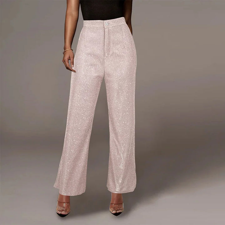 Pantaloni Donna | Vintage con Paillettes e Gamba Larga