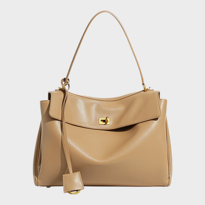 Structured Flap Top Handle Crossbody Leather Handbag