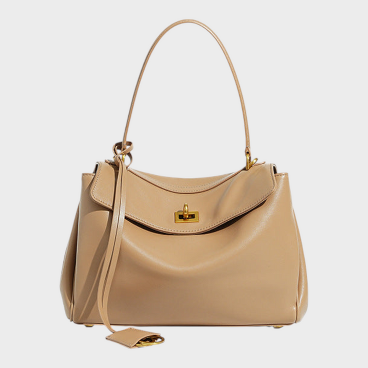 Structured Flap Top Handle Crossbody Leather Handbag
