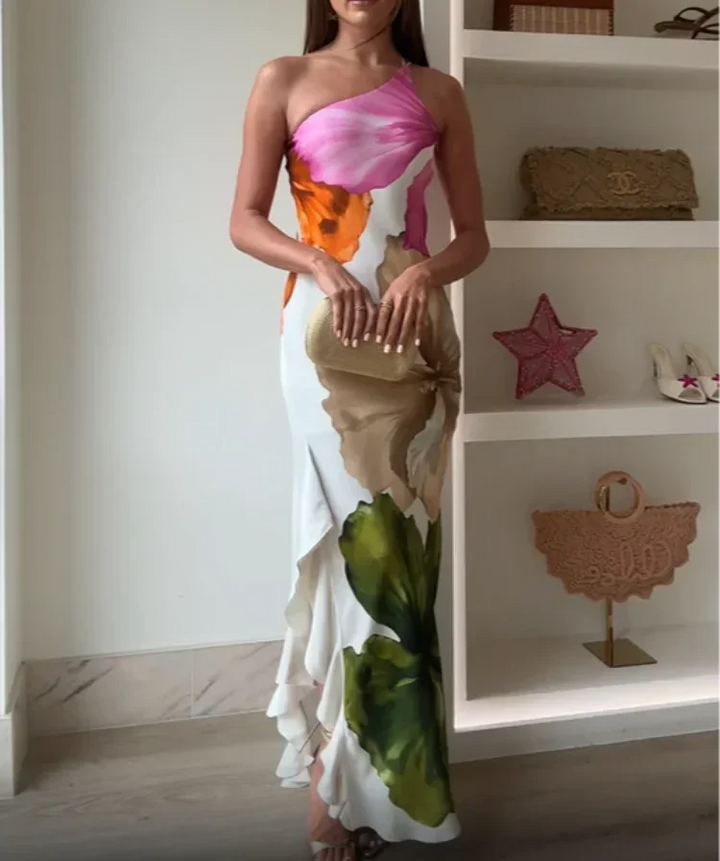 The Diana - Elegant Patchwork Maxi Dress