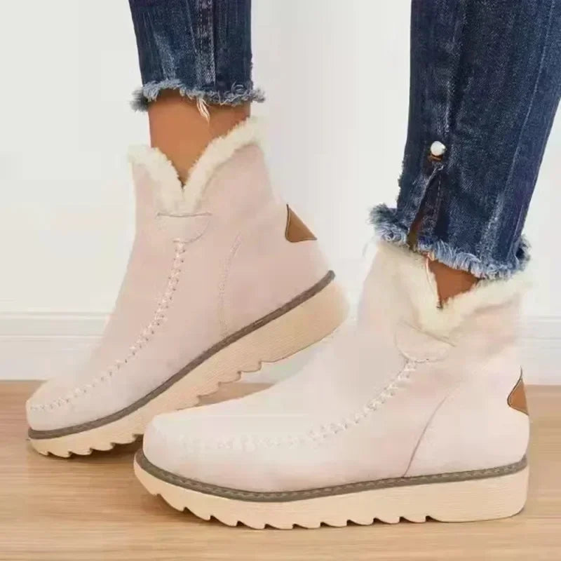 Tahlia | Women's Moccasin Ankle Boots with Faux Fur Trim
