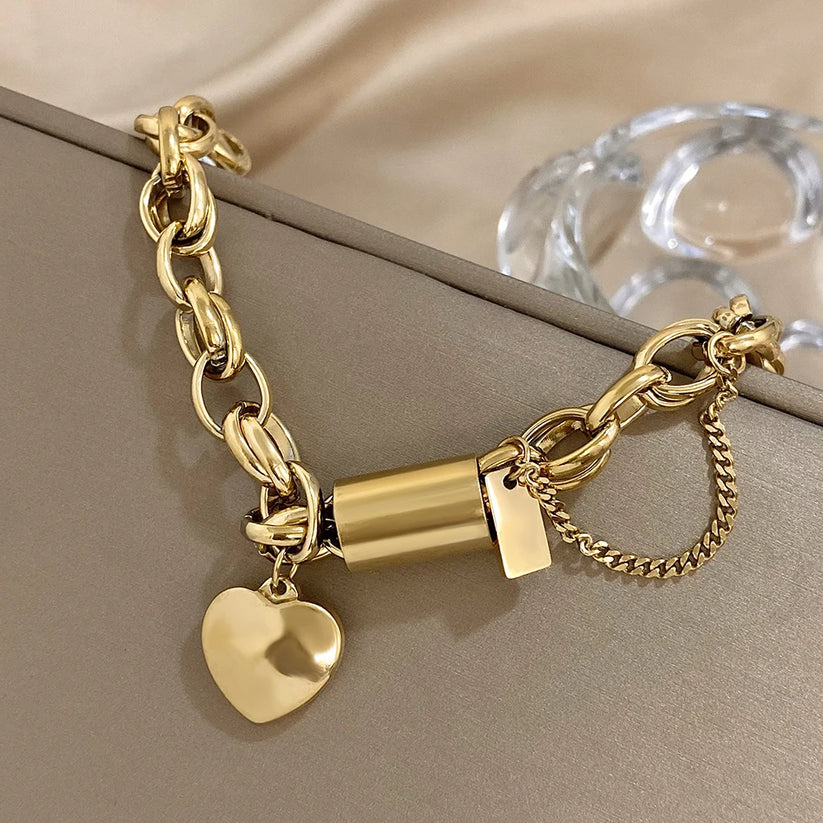 Heartened Chunky Bracelet | Gold 18k