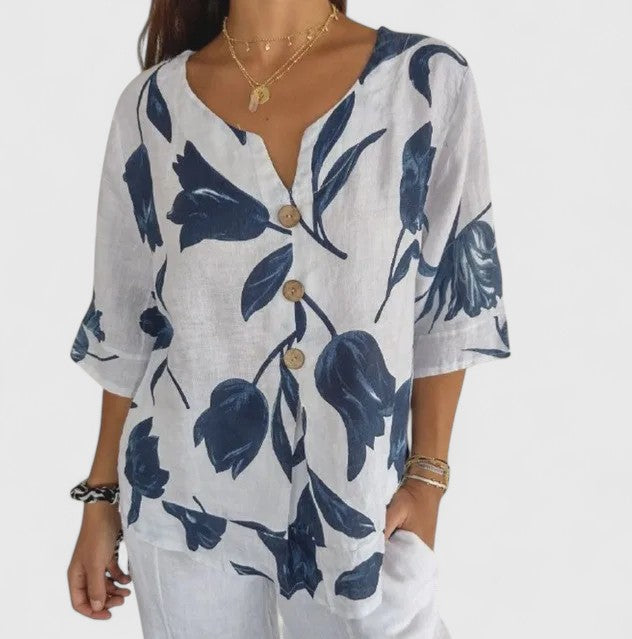 Isabel | Elegant Floral Print Blouse