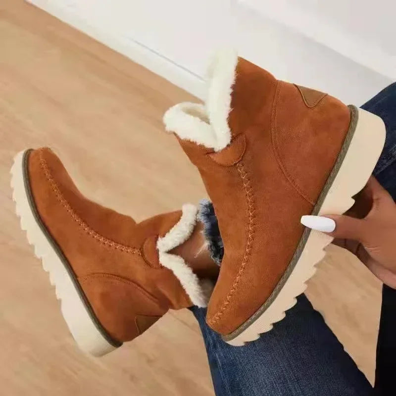 Tahlia | Women's Moccasin Ankle Boots with Faux Fur Trim