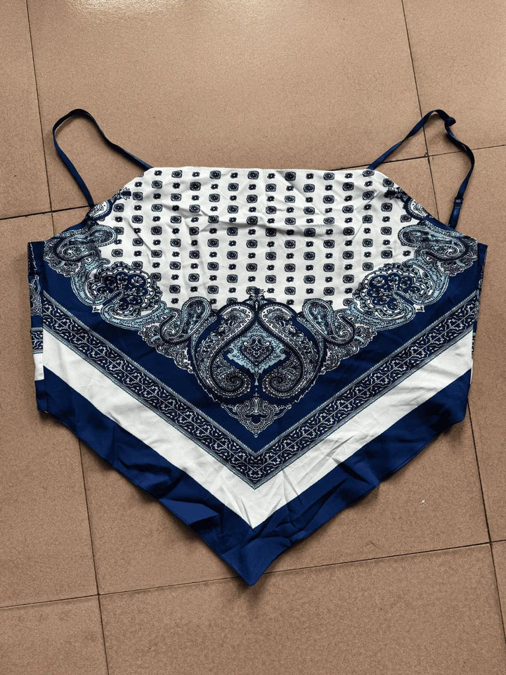 Lara - Stylish Printed Lace-Up Vest & Pants Set