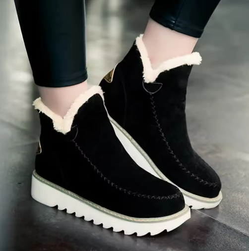 Tahlia | Women's Moccasin Ankle Boots with Faux Fur Trim