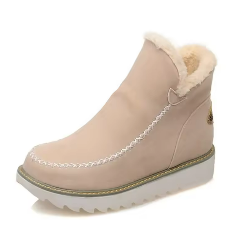 Tahlia | Women's Moccasin Ankle Boots with Faux Fur Trim