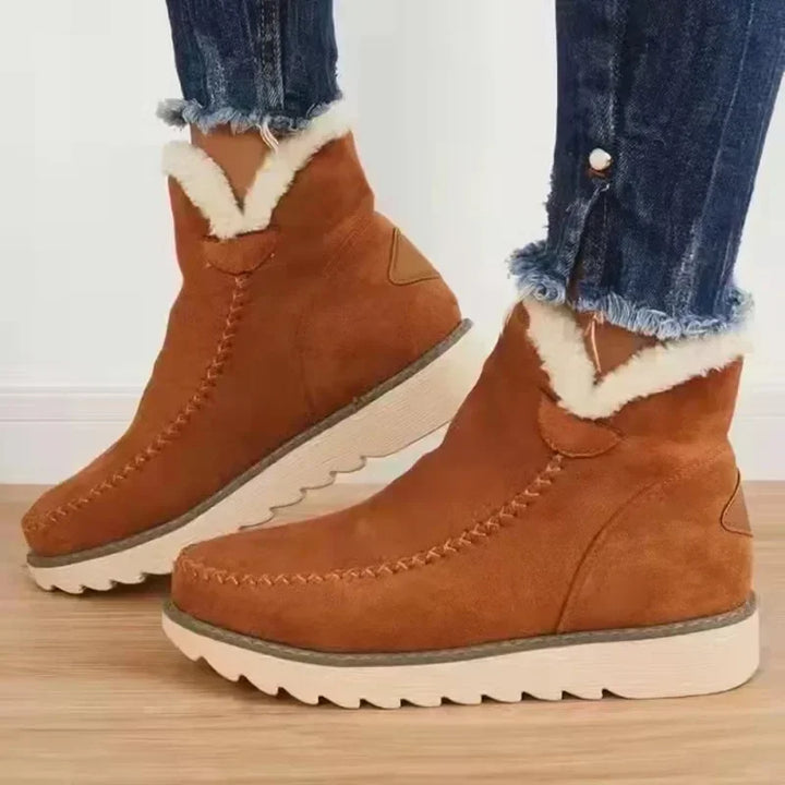 Tahlia | Women's Moccasin Ankle Boots with Faux Fur Trim