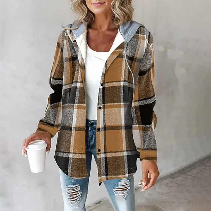 Thistle | Women's Hooded Plaid Checkered Shirt Jacket