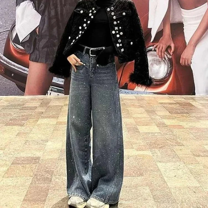 Sofia™ | Jeans Donna Dritti Americani con Design Primaverile