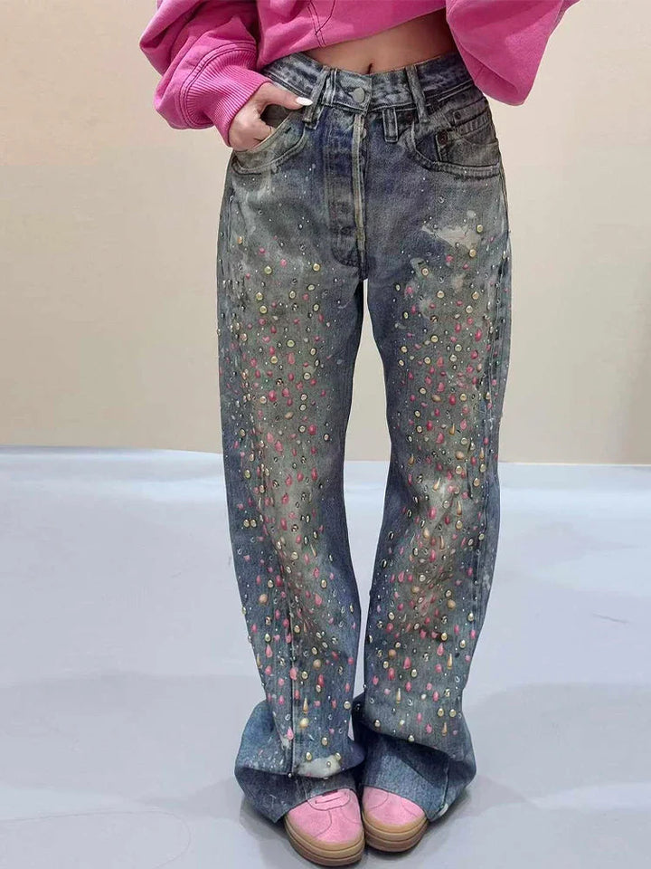 Sofia™ | Pantaloni Baggy da Donna con Strass e Comfort Elegante