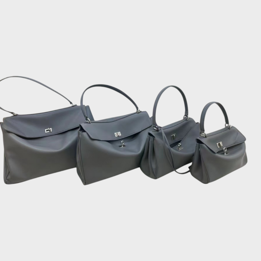 Structured Flap Top Handle Crossbody Leather Handbag