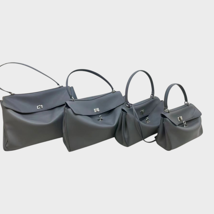 Structured Flap Top Handle Crossbody Leather Handbag