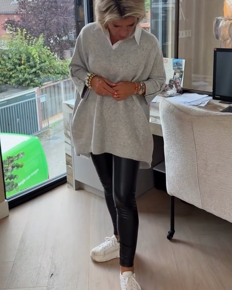 Verity™- V neck Jumper With Button Cuffs