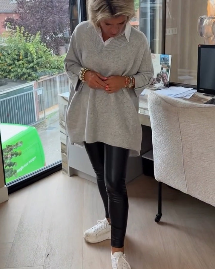 Verity™- V neck Jumper With Button Cuffs