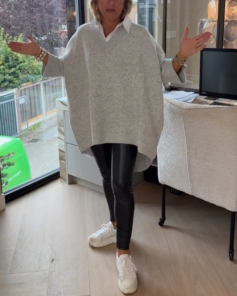 Verity™- V neck Jumper With Button Cuffs