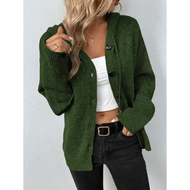 Maisie | Women's Cozy Hooded Button Cardigan