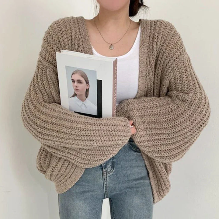 Odessa | Women's Oversized Balloon Sleeve Chunky Knit Cardigan