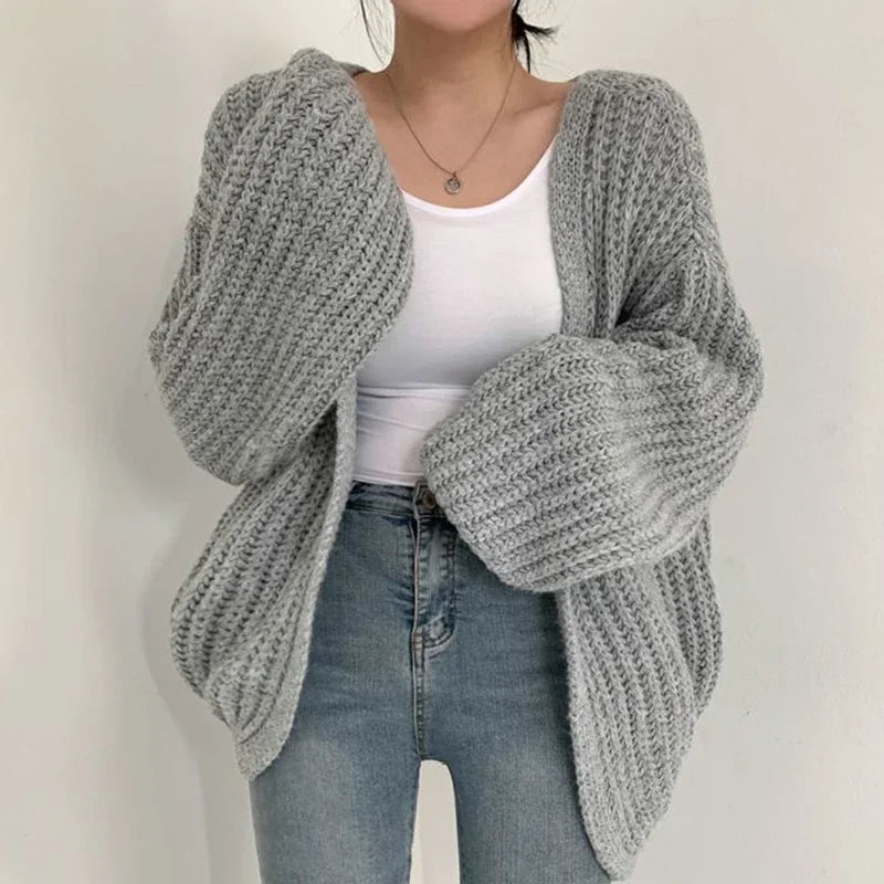 Odessa | Women's Oversized Balloon Sleeve Chunky Knit Cardigan