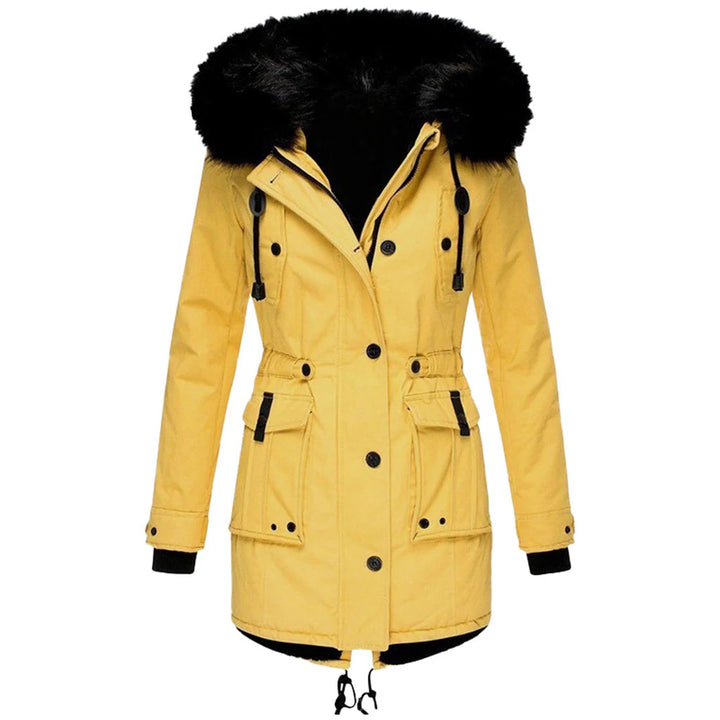 Genevieve | Women's Faux Fur Hooded Parka Jacket with Drawstring Waist