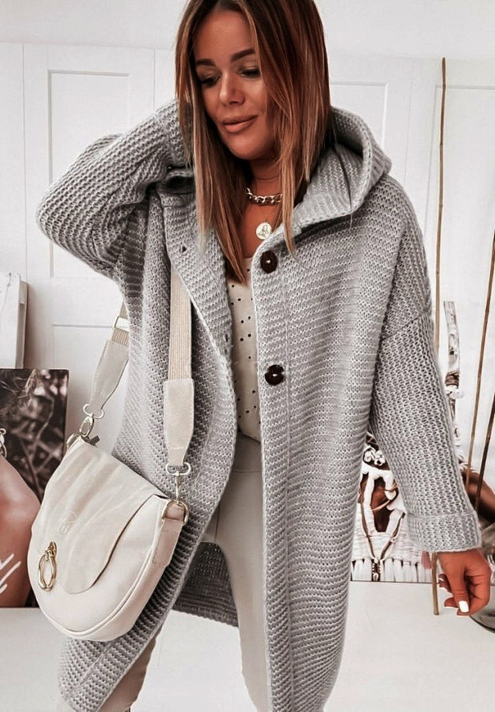 Margot | Women's Hooded Oversized Long Chunky Knit Cardigan