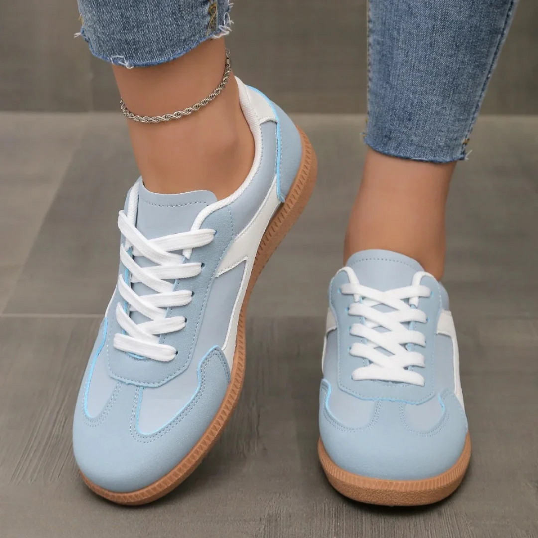 Retro Colorblock Lace Up Gum Sole Casual Sneaker