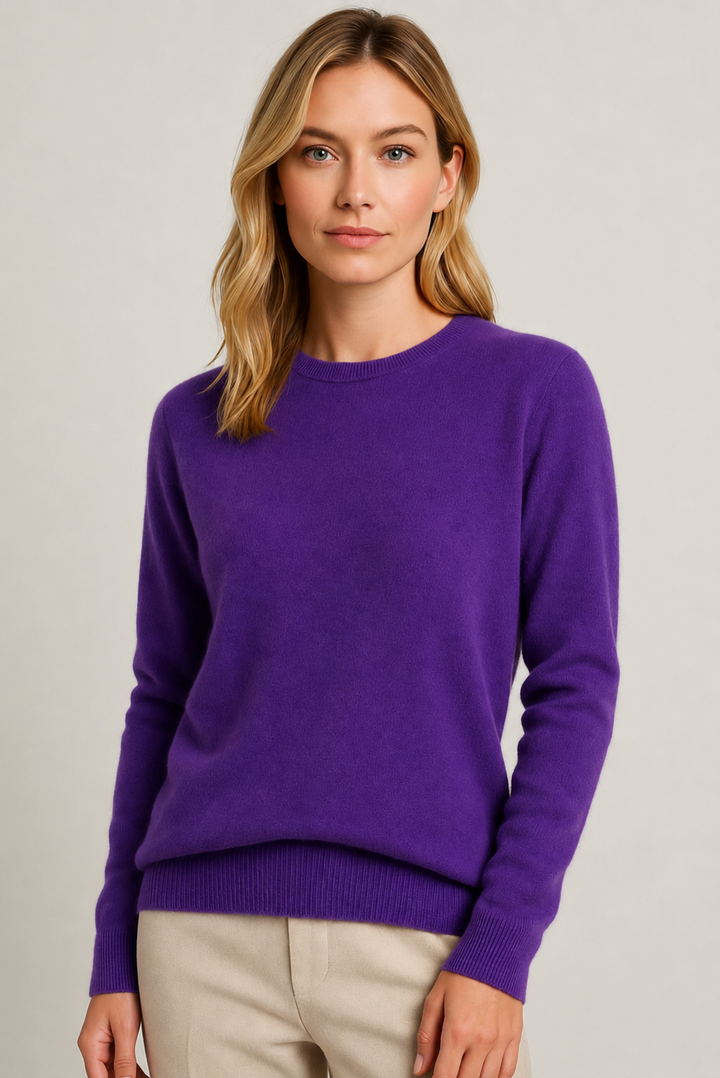 Delphine | Women's Classic Crew Neck Knit Sweater