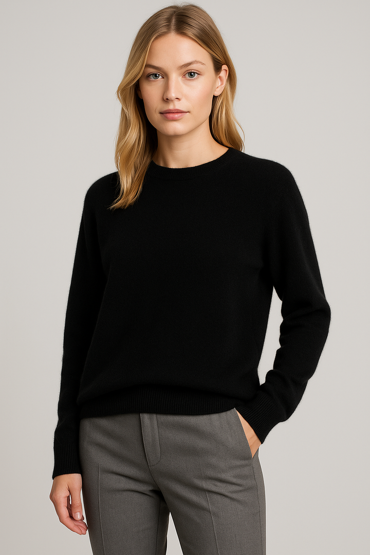 Delphine | Women's Classic Crew Neck Knit Sweater