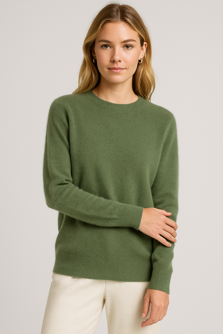 Delphine | Women's Classic Crew Neck Knit Sweater