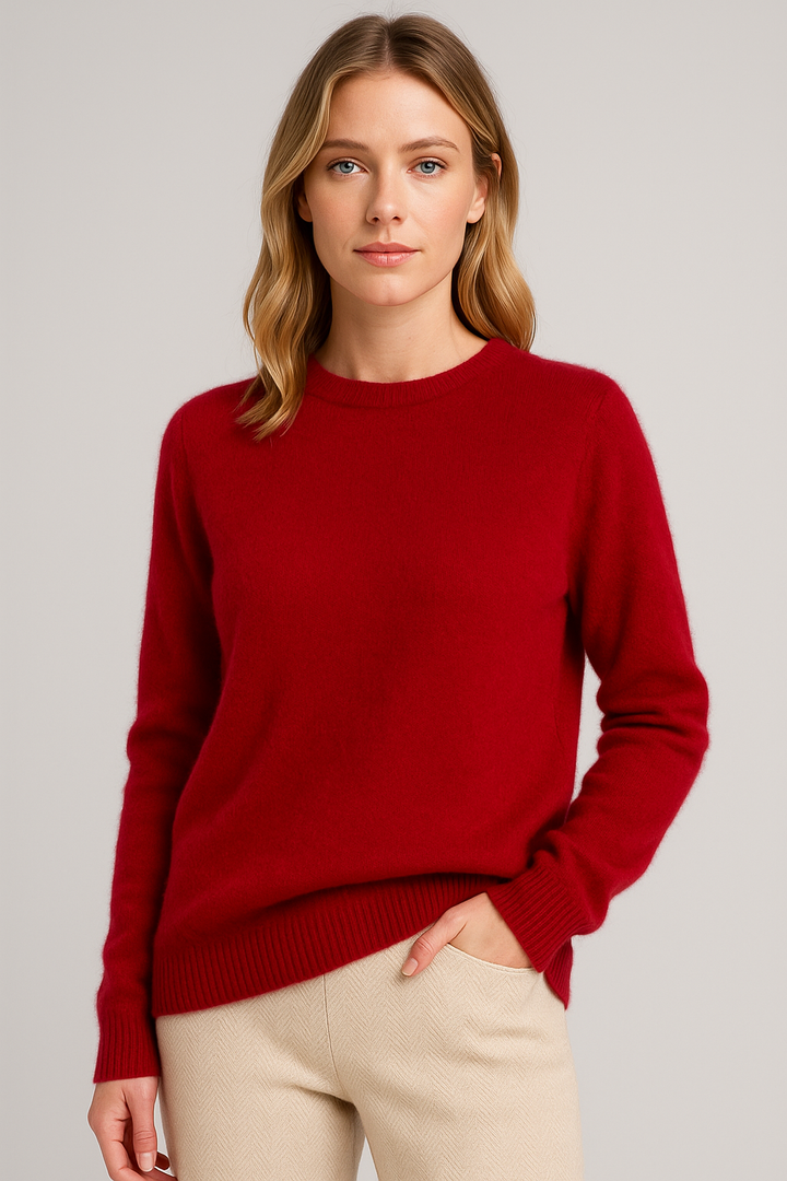 Delphine | Women's Classic Crew Neck Knit Sweater