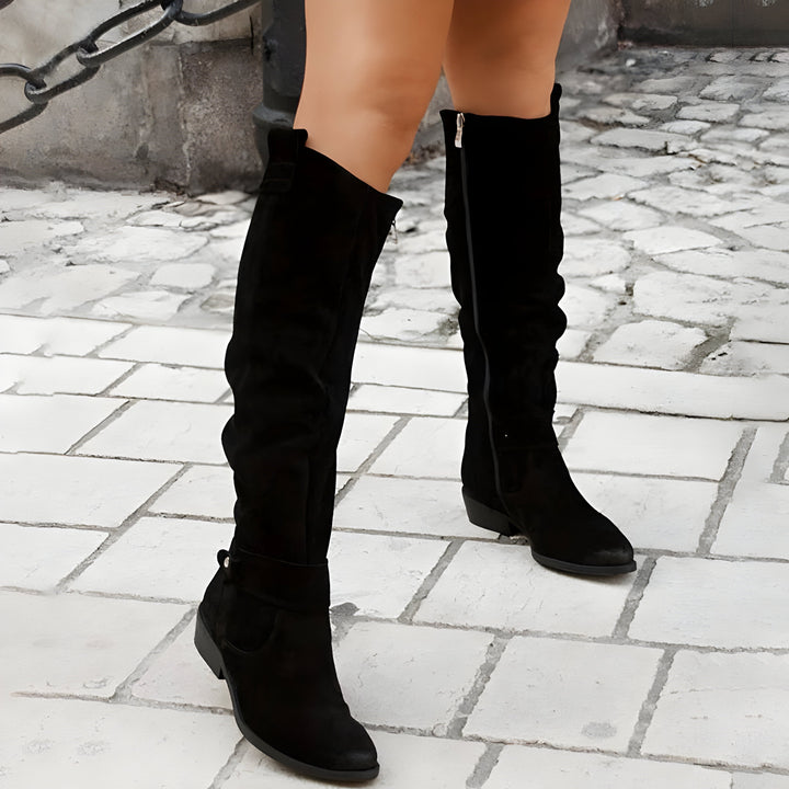 Sadie - Leather Knee Boots