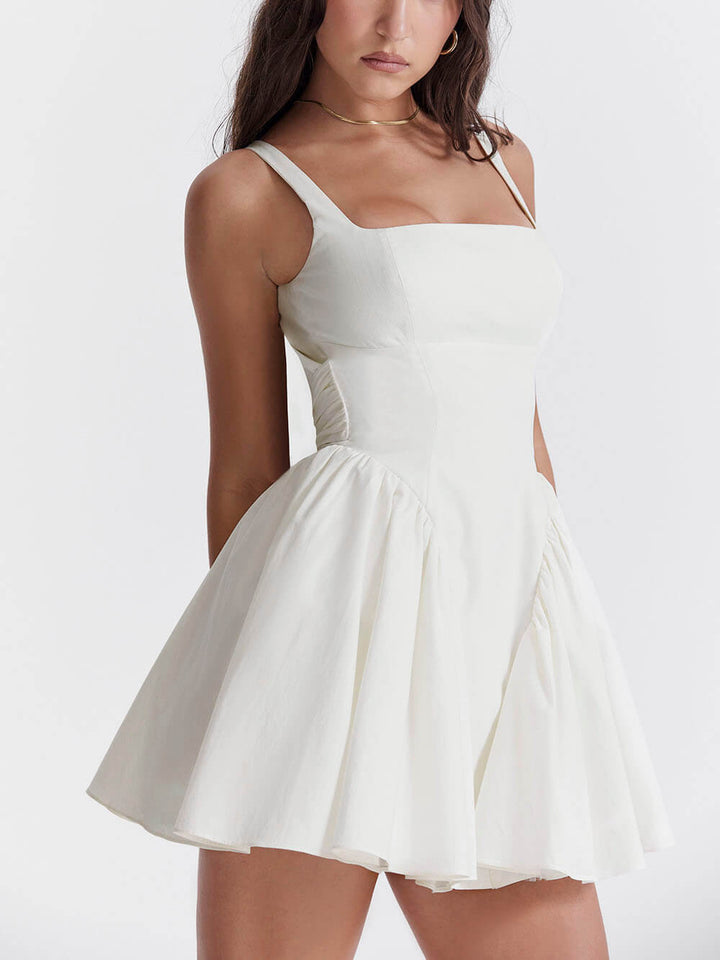 Square Neck Fit and Flare Homecoming Dress