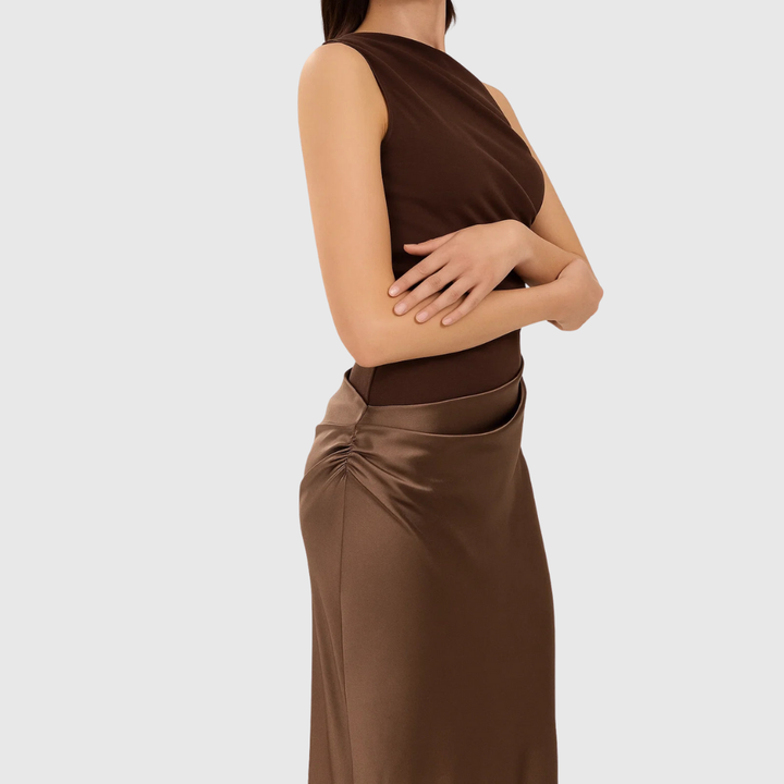 Satin One-Shoulder Ruched Homecoming Dress