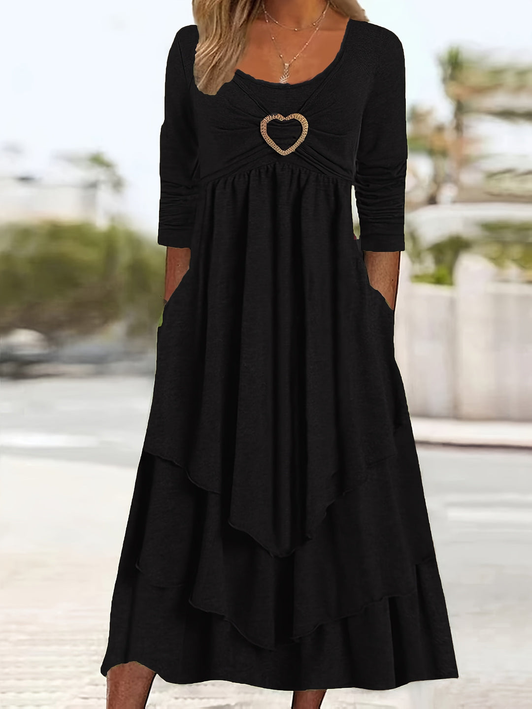 Lucile™-PLUS SIZE-Long Sleeve Dress