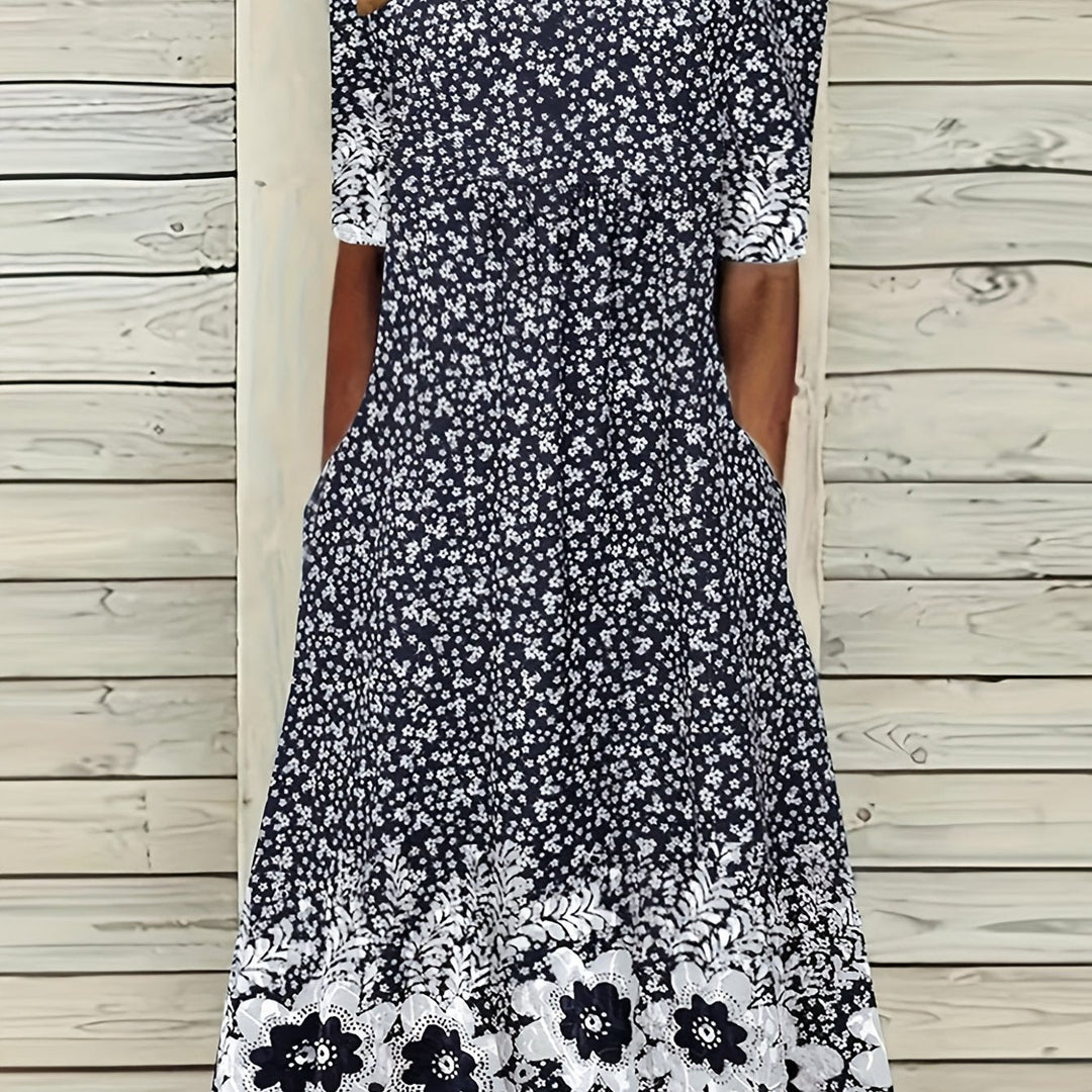 Fliss™-Floral Peplum Dress