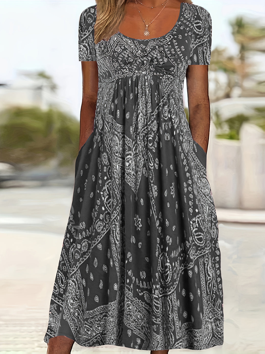Cassie™-Casual Paisley Print Dress