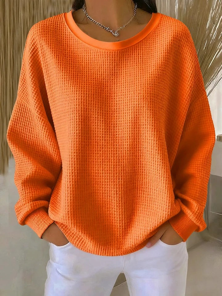 Nova | Women's Oversized Waffle Knit Boat Neck Sweater