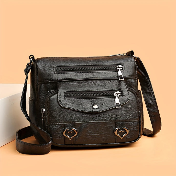 Zoey™ - Chic Heart Charm Crossbody Bag