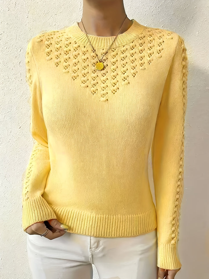 Marielle | Women's Pointelle Crew Neck Sweater