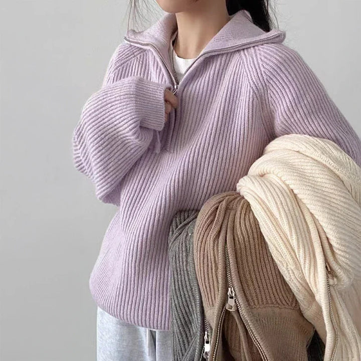 Aisling | Women's Quarter Zip Polo Sweater