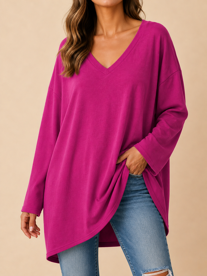 Amara | Women's Oversized V-Neck Tunic Top