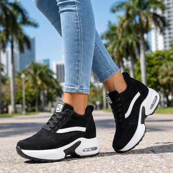 Amelie | Women's Chunky Platform Wedge Sneakers with Air Cushion Sole