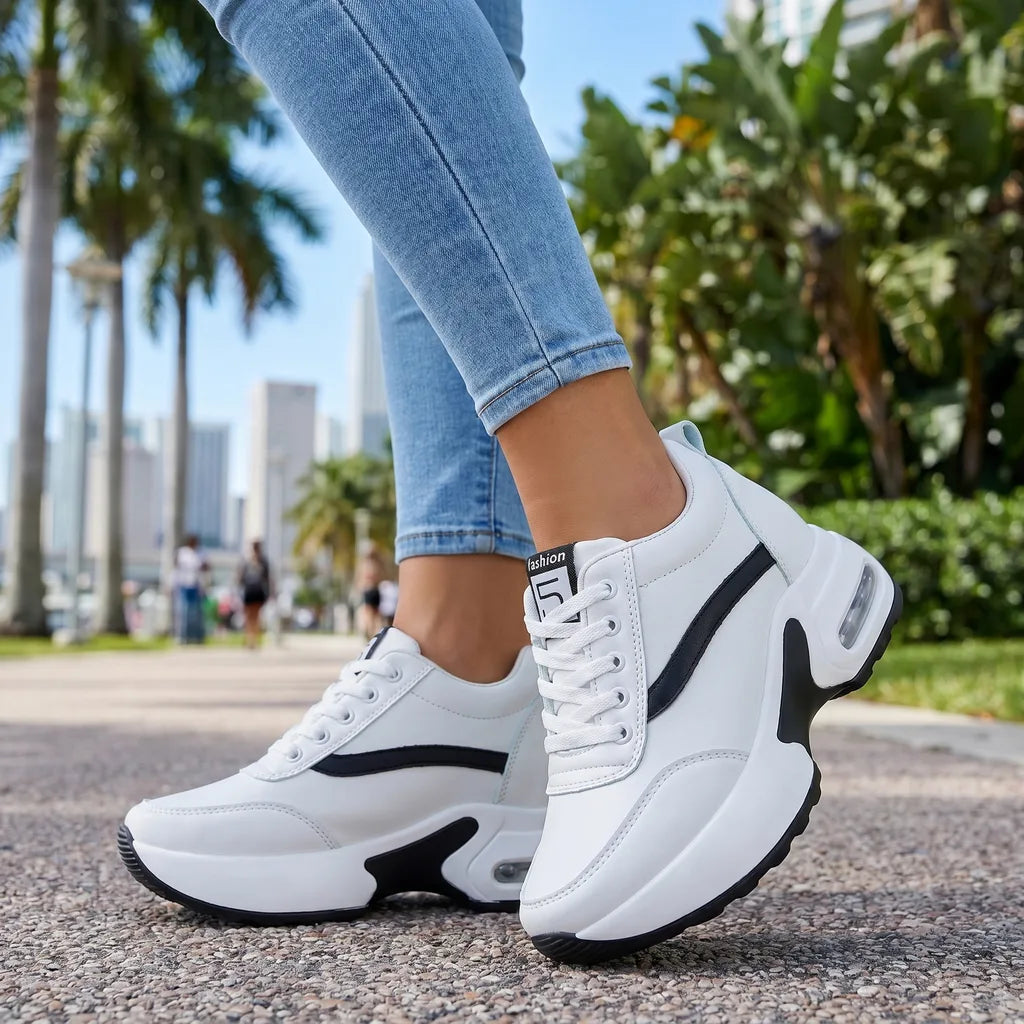 Amelie | Women's Chunky Platform Wedge Sneakers with Air Cushion Sole